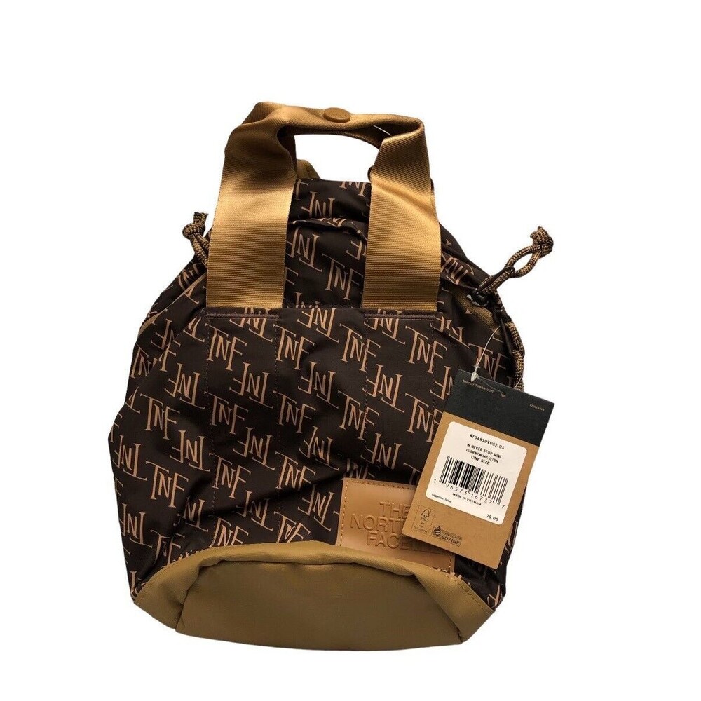 The North Face Never Stop Mini Backpack Utility Brown TNF Monogram New w/tag